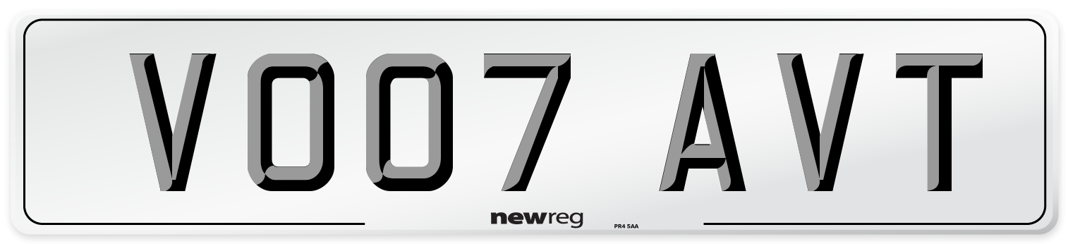 VO07 AVT Number Plate from New Reg